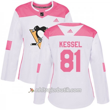 Dame Ishockey Pittsburgh Penguins Tröja Phil Kessel 81 Adidas 2017-2018 Vit Rosa Fashion Authentic